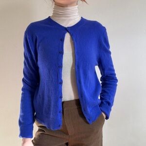 Aritzia Cobalt Blue Cashmere Cardigan Sweater - Medium